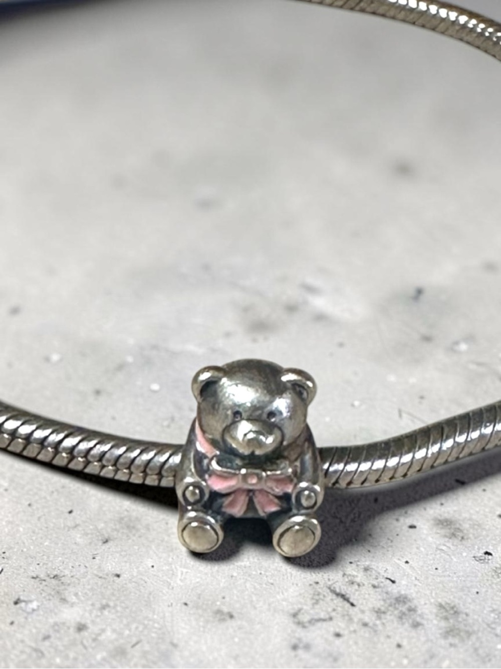 Pandora Silver “It’s a Girl”Teddy Bear Charm Bracelet